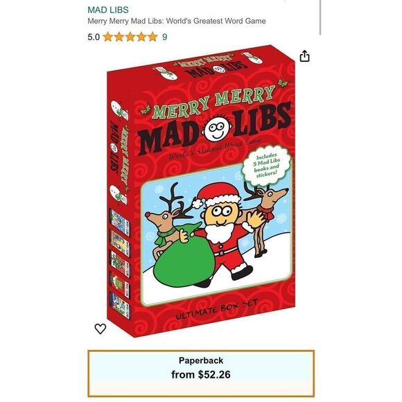 NEW  MERRY MERRY MAD LIBS SET OF 5 BOOKS AND STICKERS - Picture 2 of 6